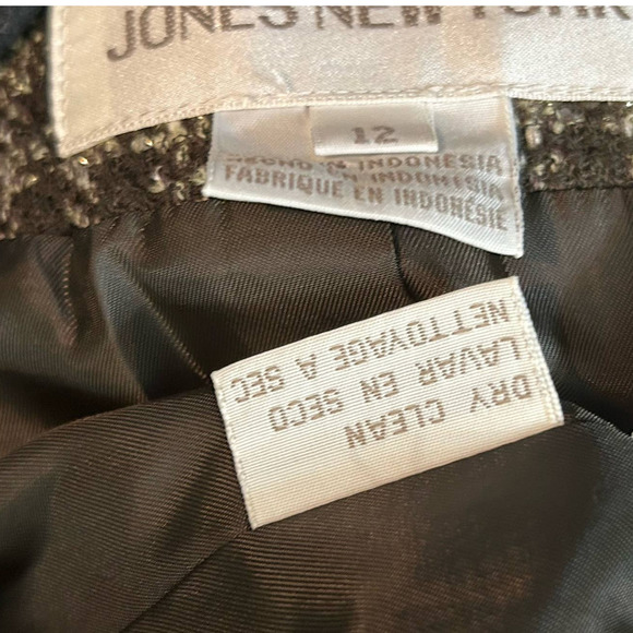 Jones New York Blazer Womens 12 Green Wool Silk Blend Plaid Jacket Career Work - Picture 2 of 9